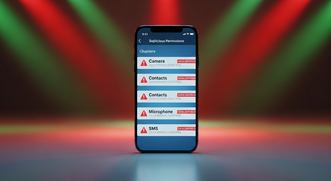 Ilustracion complementaria del tema: apps falsas - aspecto: permisos.
