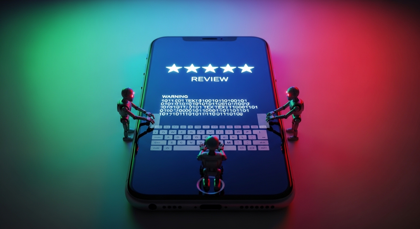 Ilustracion complementaria del tema: apps falsas - aspecto: resenas.