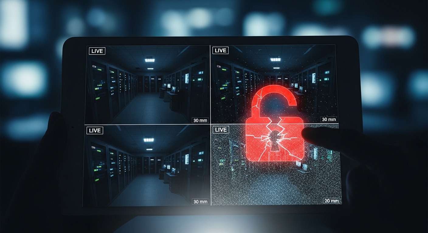 Ilustracion complementaria del tema: camaras - aspecto: riesgo hacker.